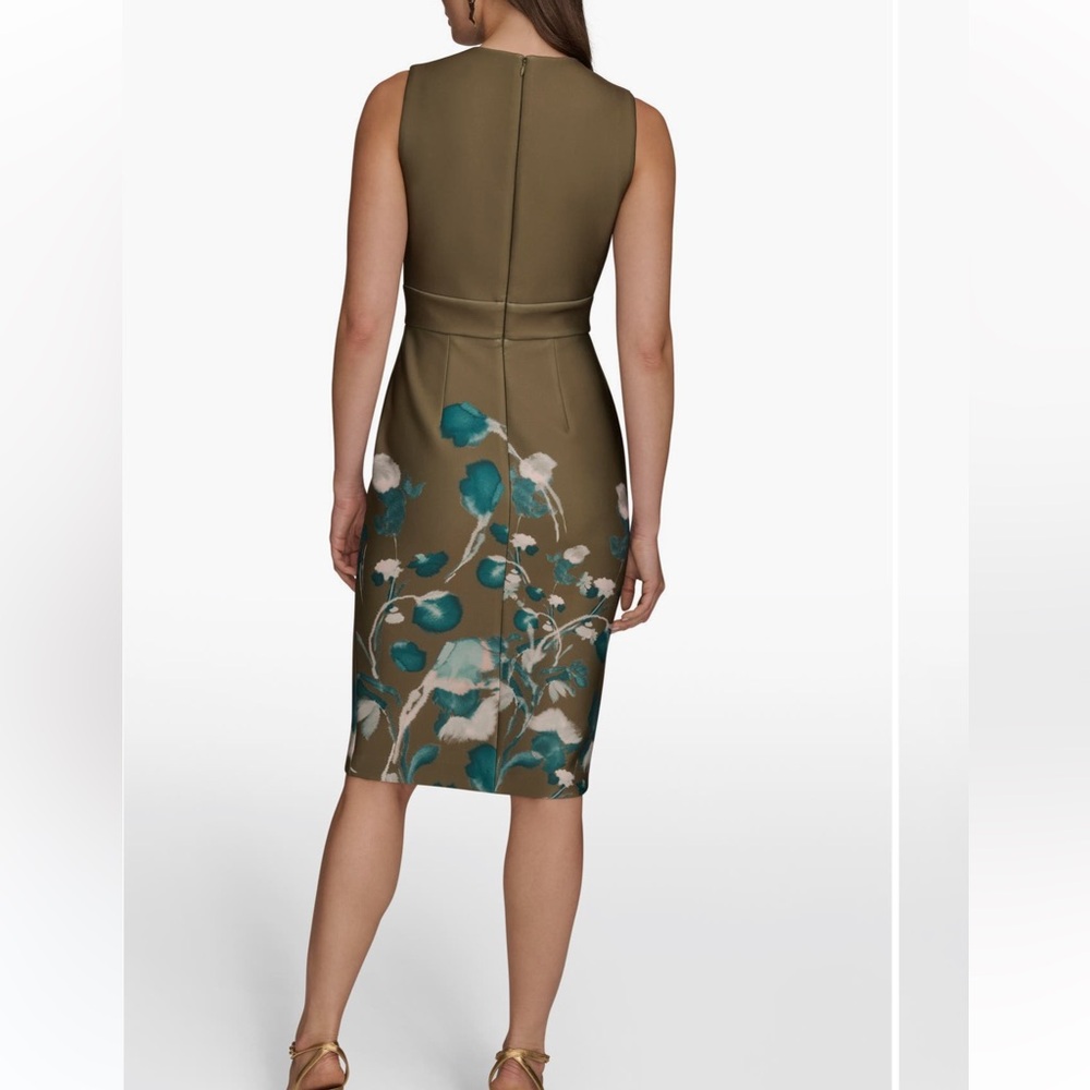 Donna Karan New York
Floral Print Sleeveless Sheath Dress
Color: Antique Green - Picture 4 of 8